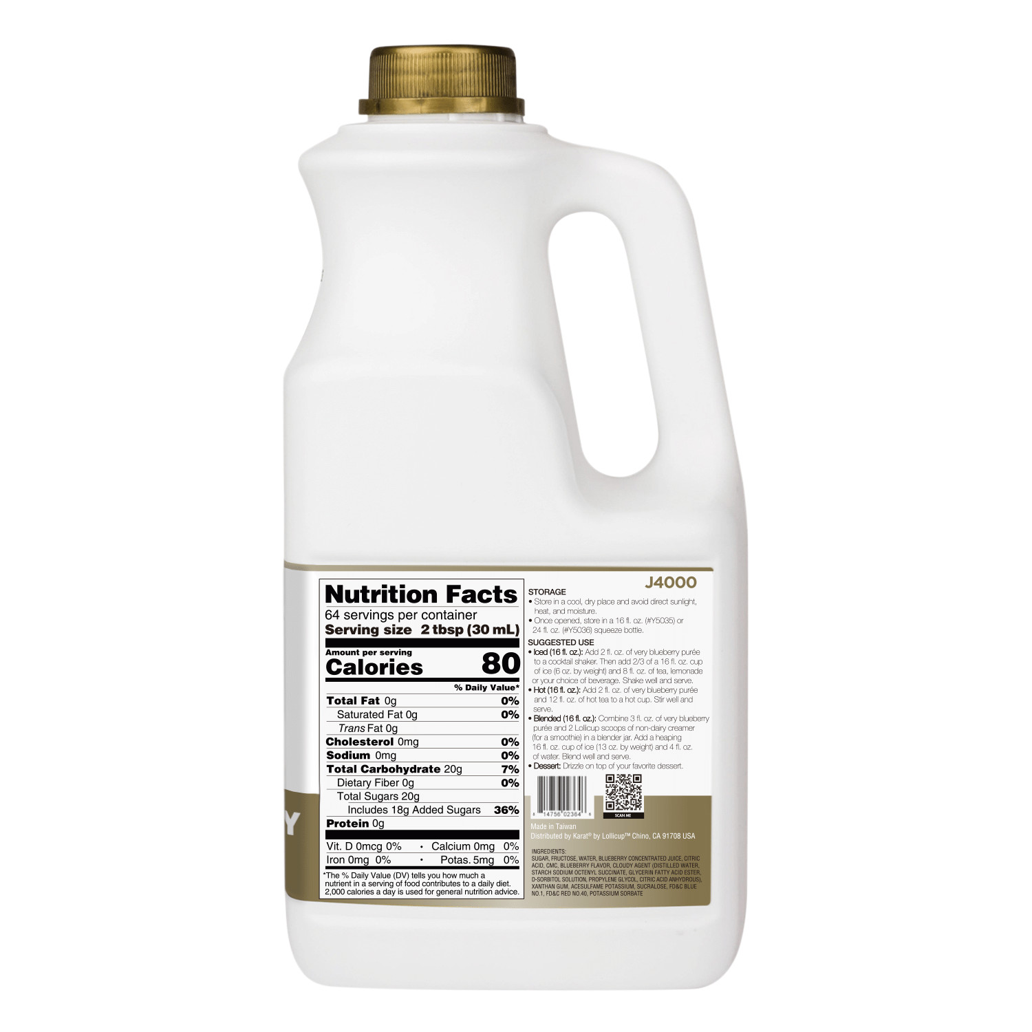 Tea Zone Very Blueberry Puree (64 oz.), J4000