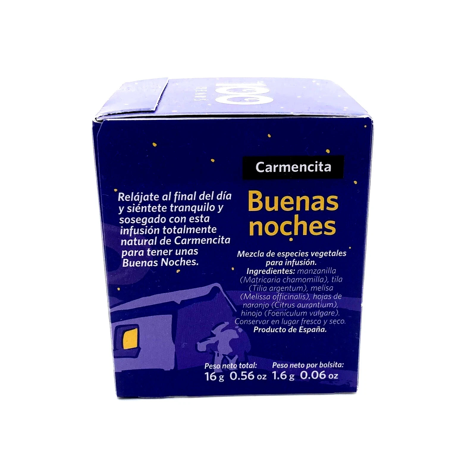 3x Carmencita Happy Nights Tea 10 Bags. Relaxing Herbal Bedtime Blend