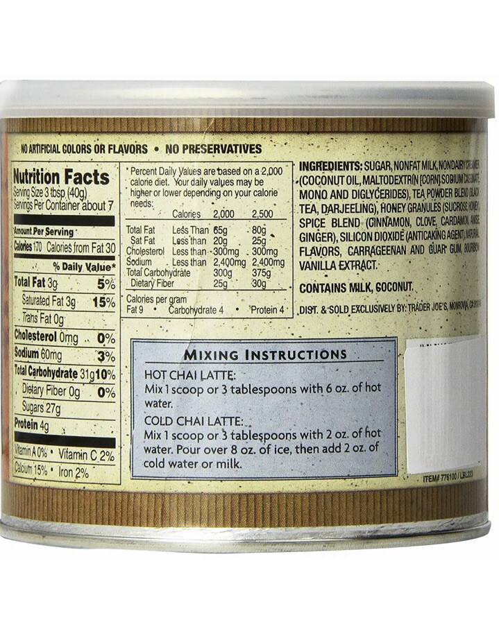 Trader Joe’s Spicy Chai Tea Latte Mix