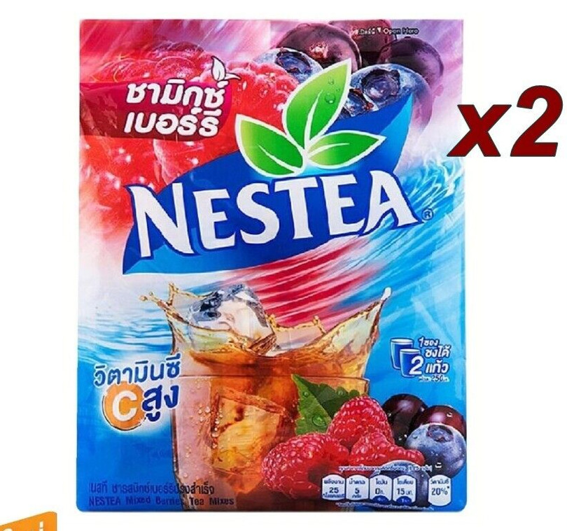 2x NESTEA Nestle Instant Mixed Berries High Vitamin C Tea Hot Iced HALAL THAI