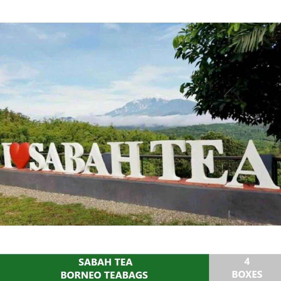 4 Boxes (100 TEABAGS) SABAH TEA BORNEO TEABAGS Halal Certifed