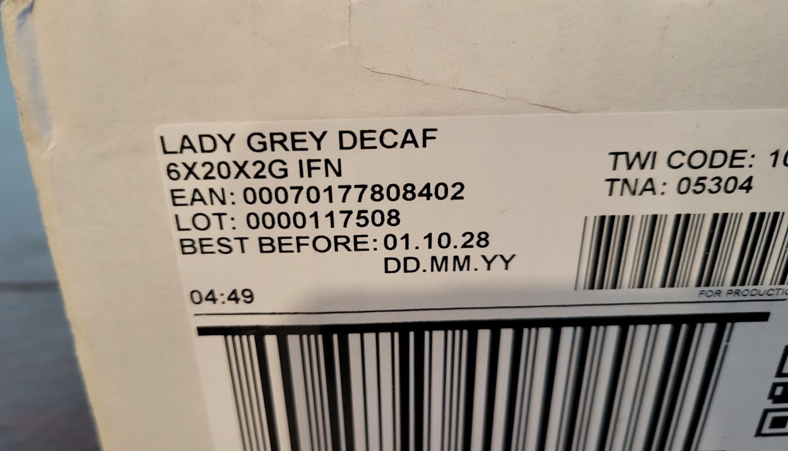 6 Packs – Twinings Lady Grey Decaffeinated Black Tea – 20 Count each box