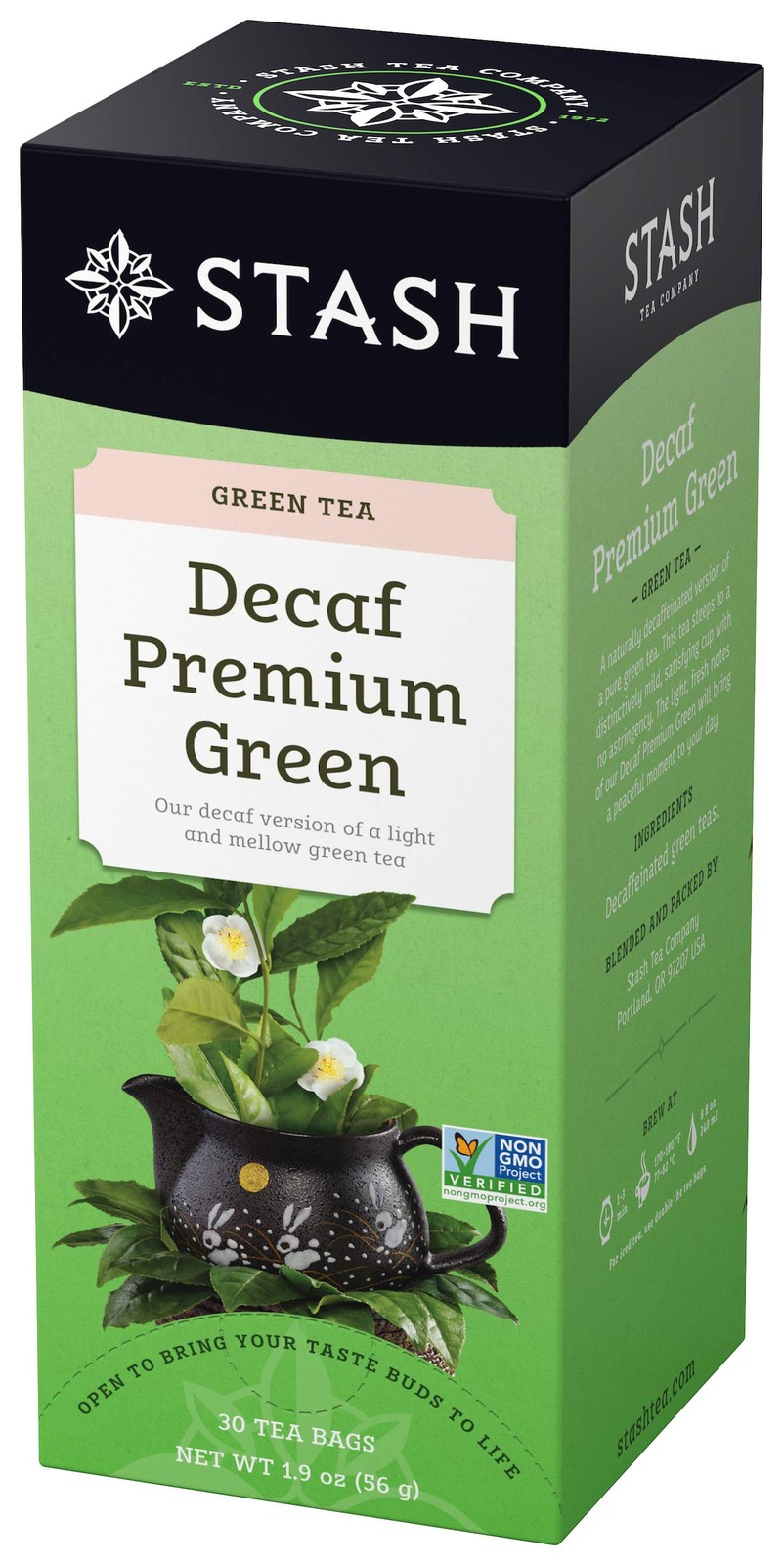Stash Tea Decaf Premium Green – Decaf, Non-GMO 30 Count (Pack of 6)