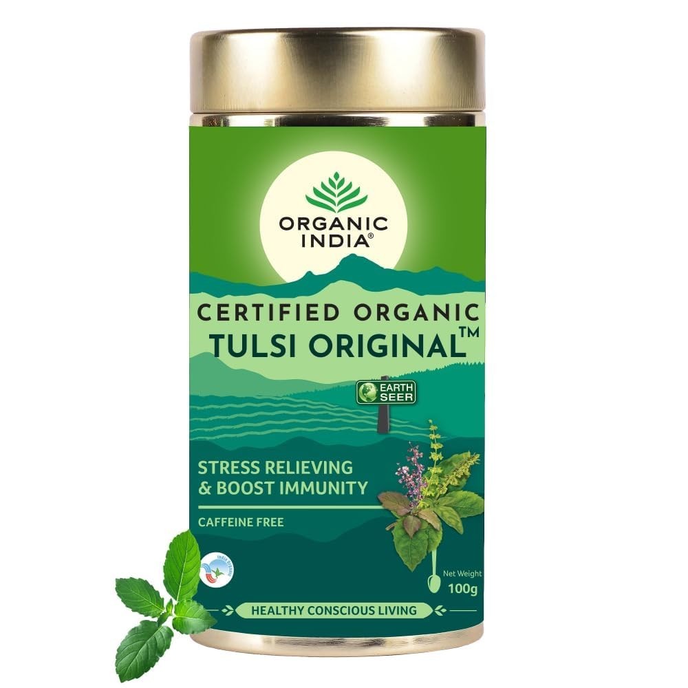 4x Tulsi Original Fresh New Tea Organic India 100gram-Free Shipping