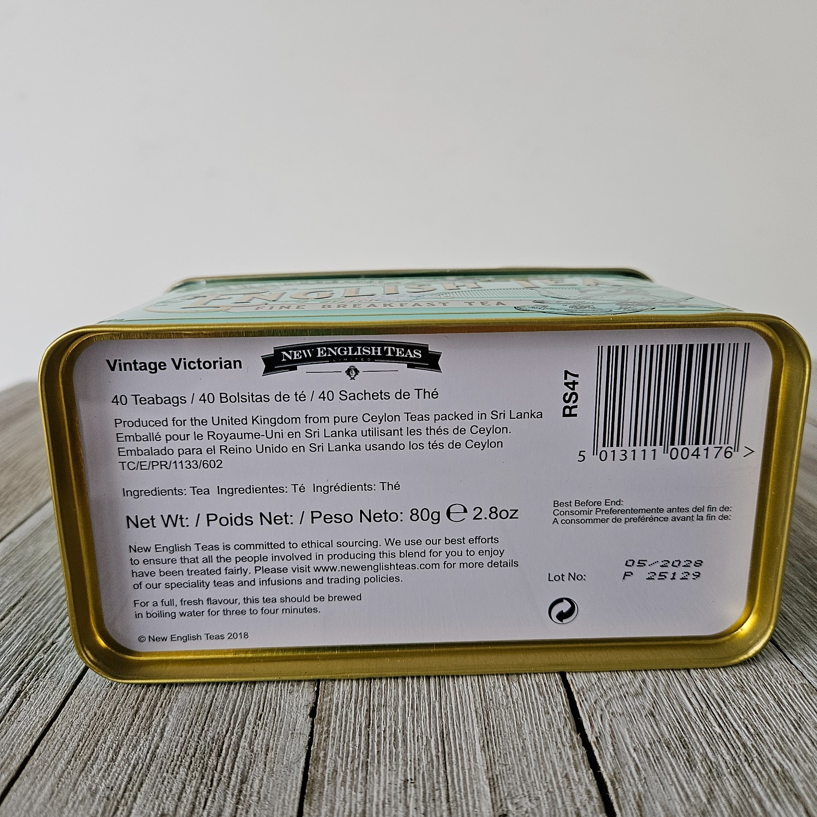 Traditional English Tea Fine Breakfast Tea Vintage Victorian 40 Teabags 2.8 Ounc