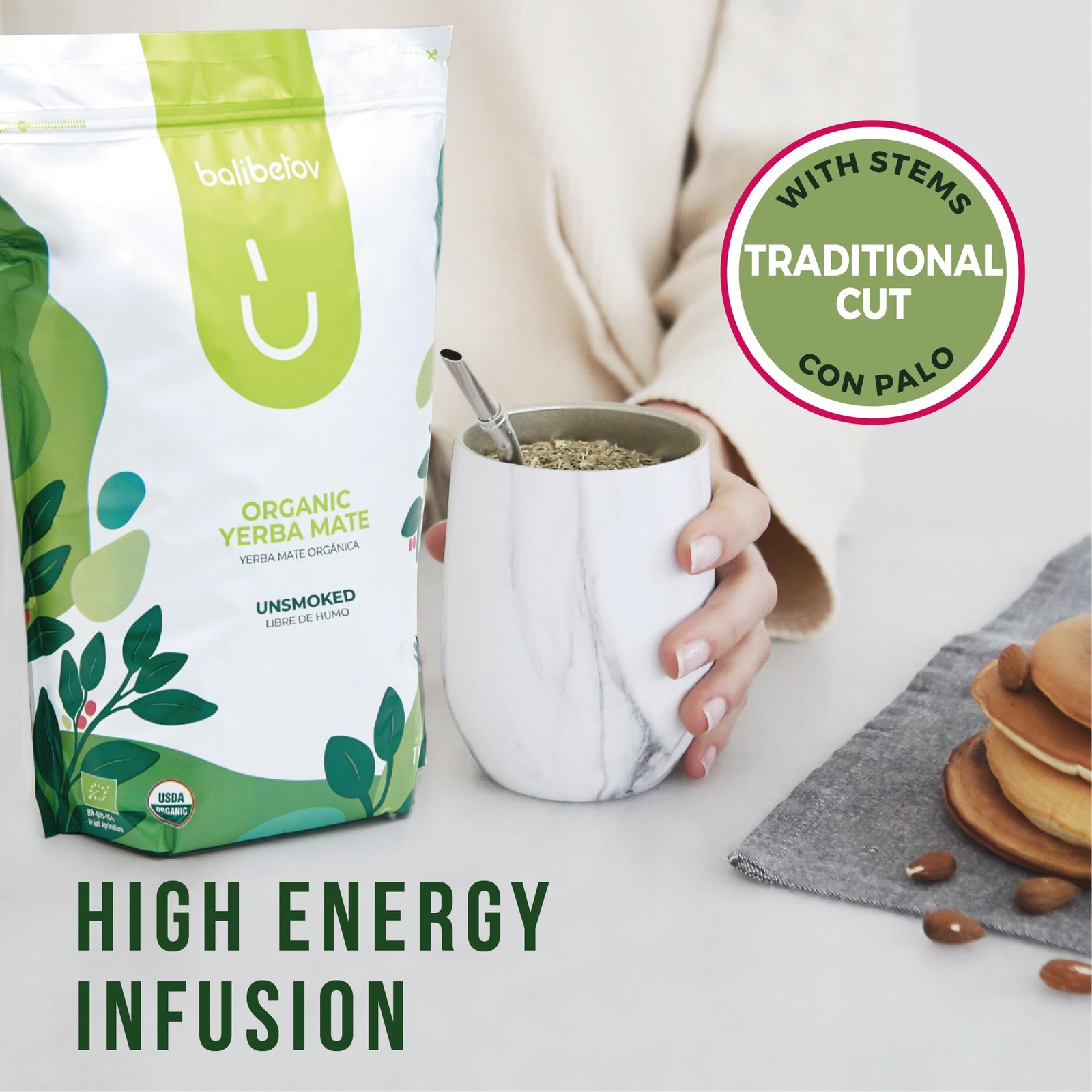 2.2 Lb Te De Yerba Mate Organica – Yerba Mate Pura De Hojas Sueltas Sin Fumar Te
