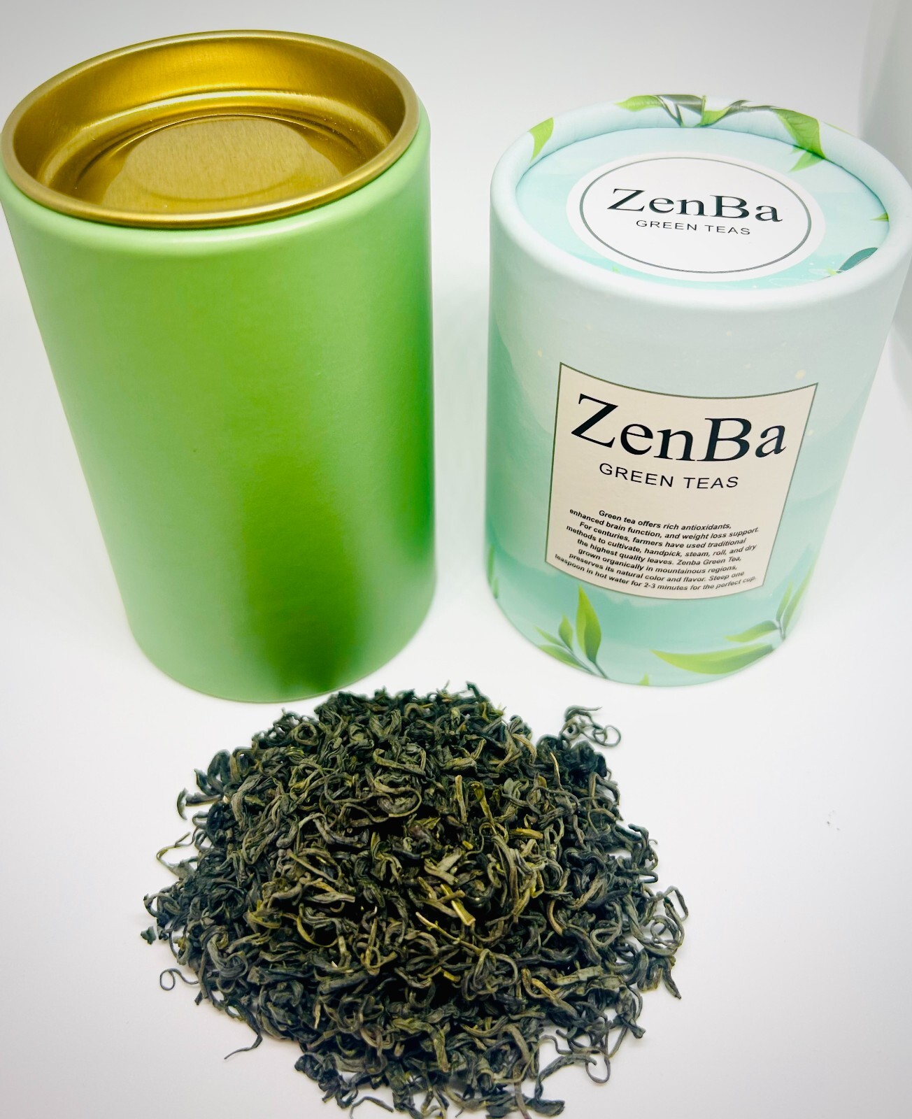 ZenBa Premium Tea Collection 4Bx of Green Floral Tea with Fresh Loose Leaf Teas