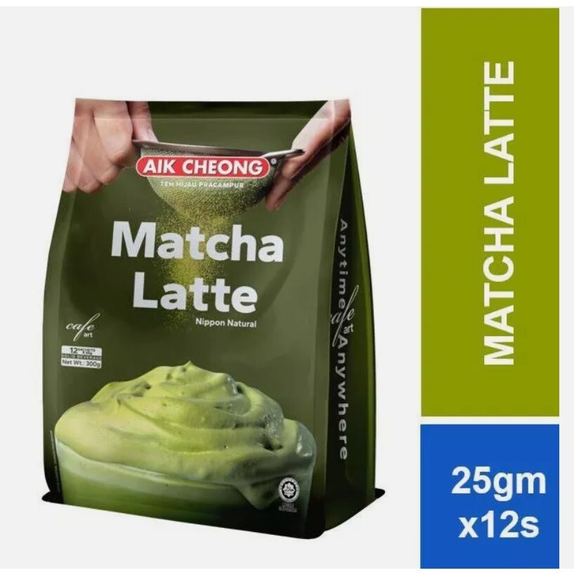 2 X INSTANT MATCHA LATTE 3 IN 1 TEA DRINK 24 SACHETS AIK CHEONG – FREE SHIPPING