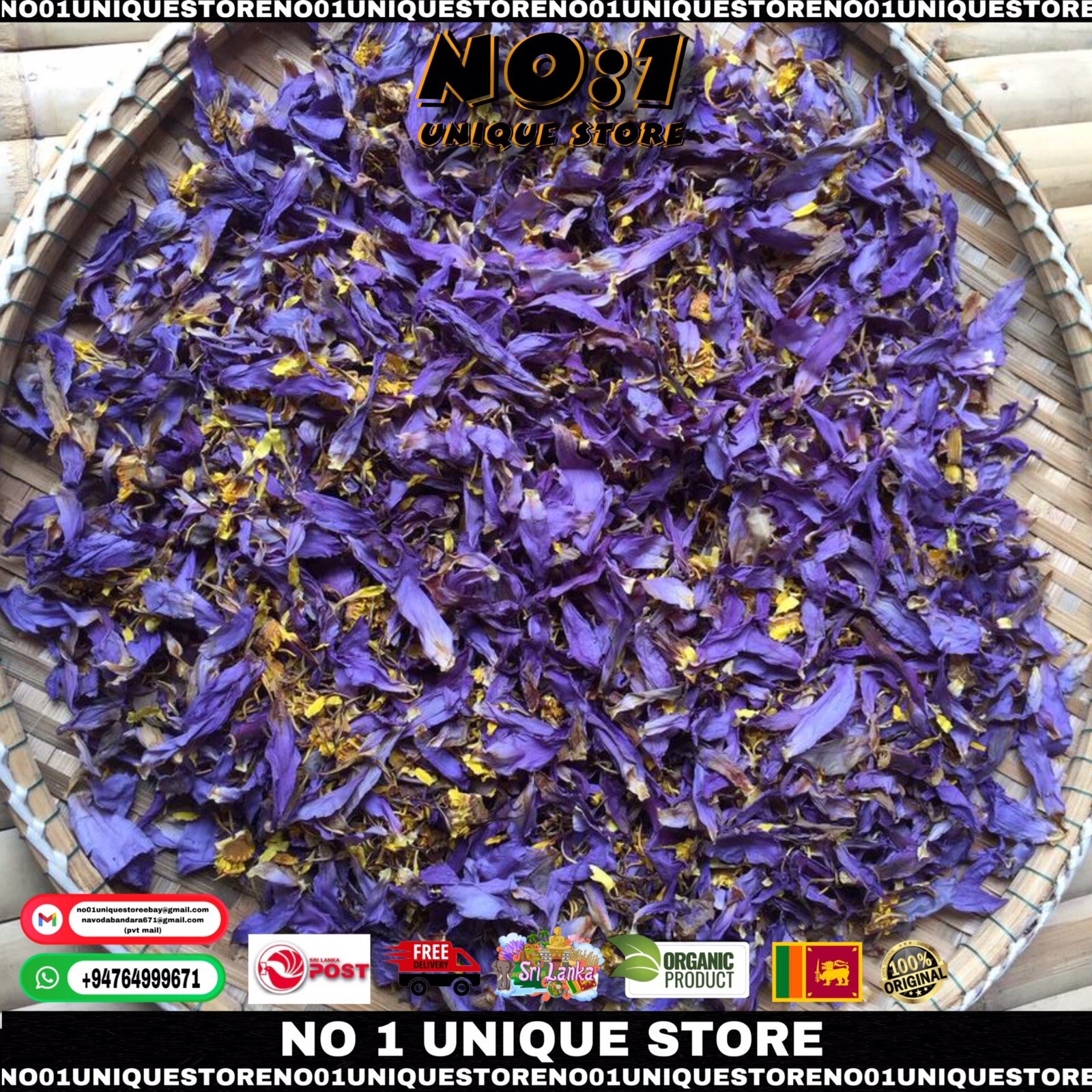 90g Organic Dried Blue Lotus Whole Flower For Herbal Tea Nymphaea Caerulea New