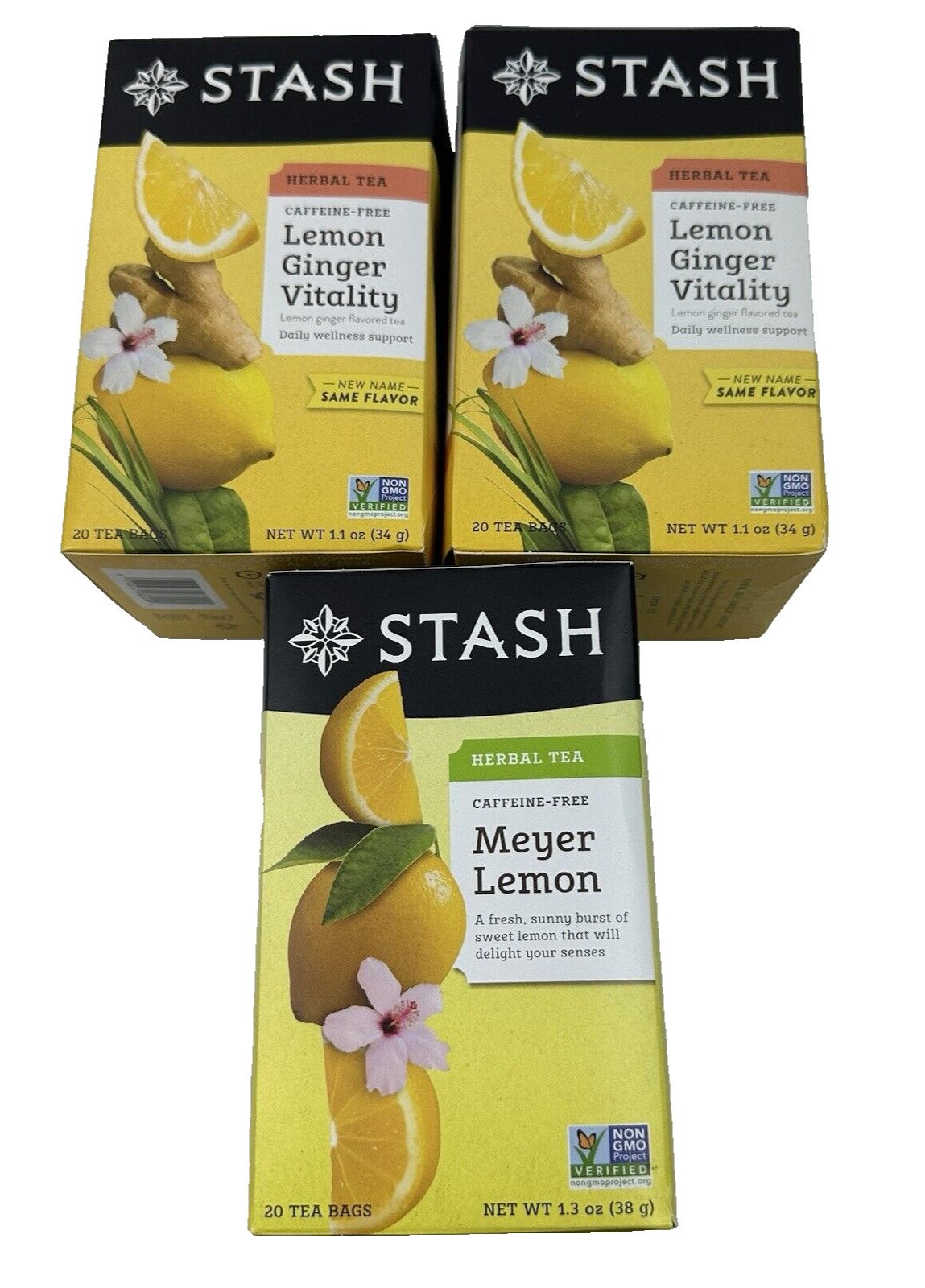 (3) Stash Lemon Ginger Vitality + Meyer Lemon Herbal Tea Bags- 20 Count 10/27