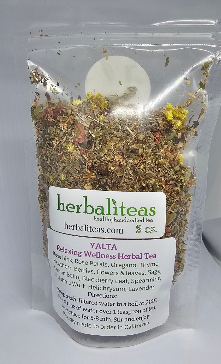 YALTA Relaxing Wellness Immunity Boost Herbal Loose Leaf Tea Blend 2 oz
