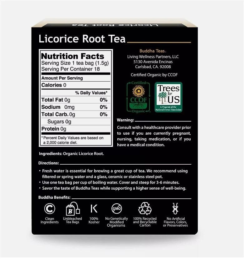 Buddha Teas Licorice Root Tea, 18 Tea Bags 8/2028