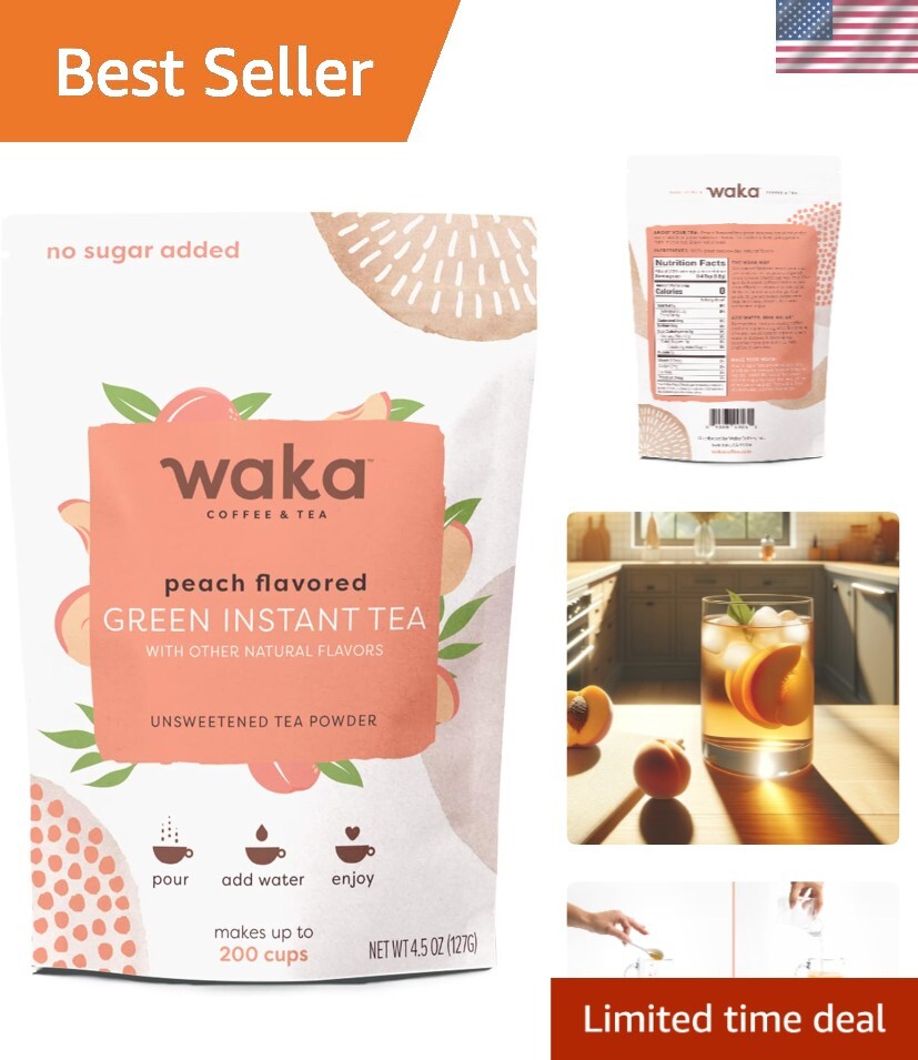 Versatile California-Packaged Green Tea – Premium Peach Concentrate