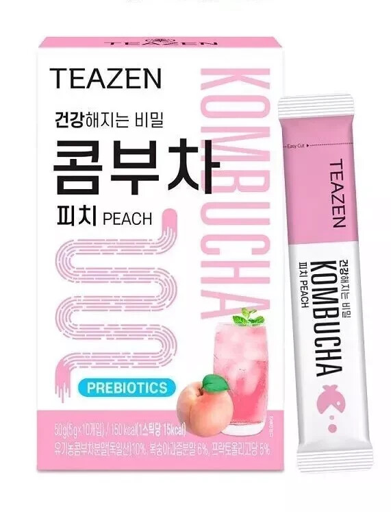 Teazen Kombucha Peach (5g x 10) , FREE SHIPPING WORLD WIDE