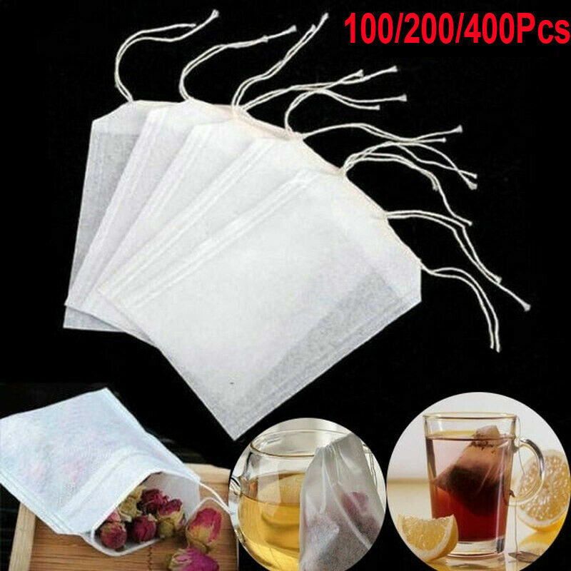 100-400Pcs Empty Tea Bags with String Heal Seal Filter Paper Herb Loose Tea Bags