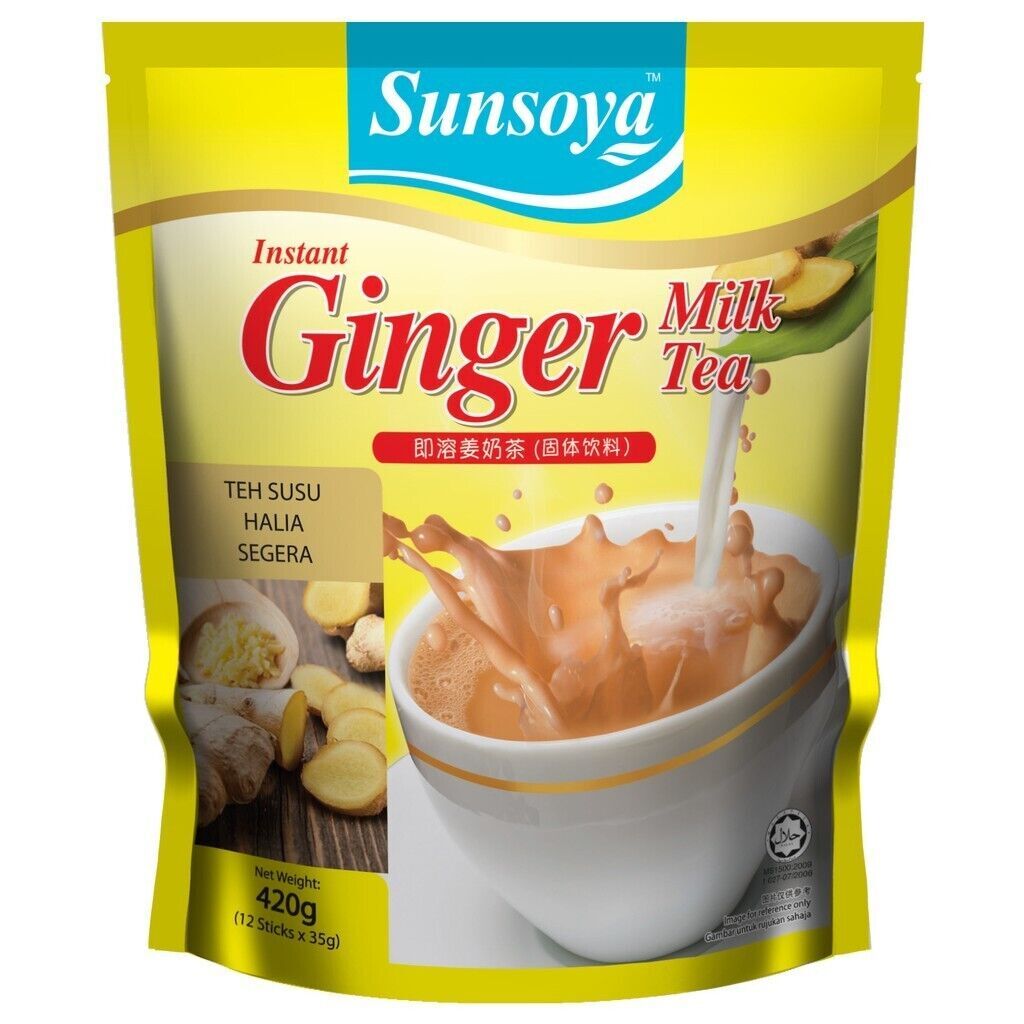 SunSoya Instant Ginger Milk Tea Teh Susu Halia Segera (35g x 12 sachet)