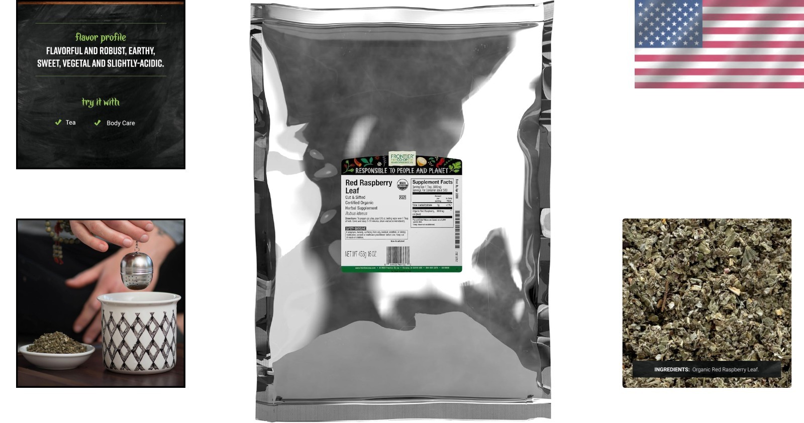 Bulk Bag of Caffeine-Free Raspberry Leaf, 16 Oz