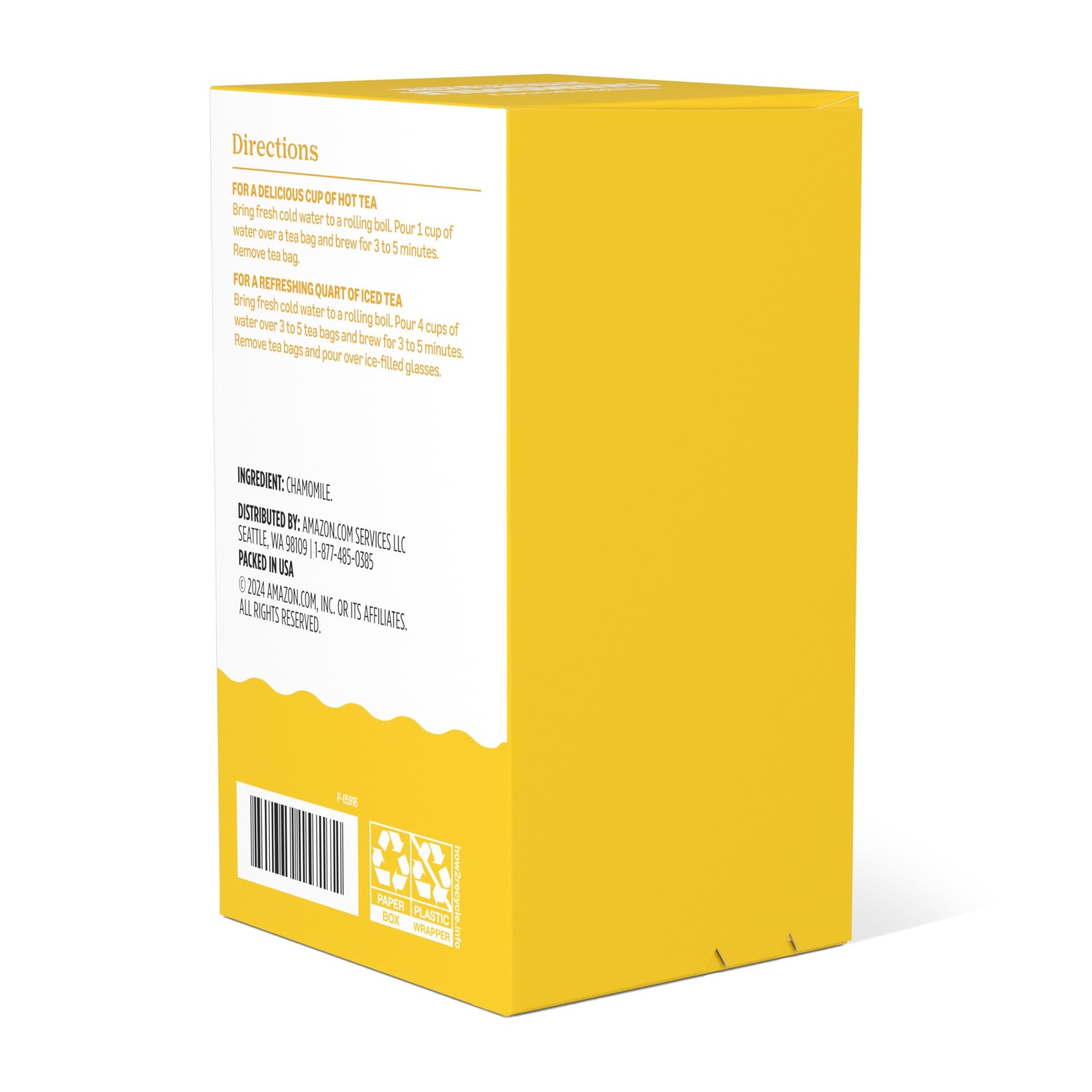 Chamomile Herbal Tea Bags Caffeine Free, Vegetarian, 20 Ct