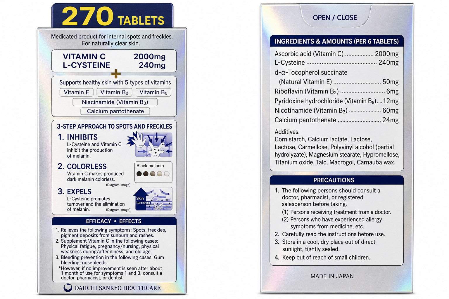 Transino White C Premium 270 Tablets for 45 days Japan