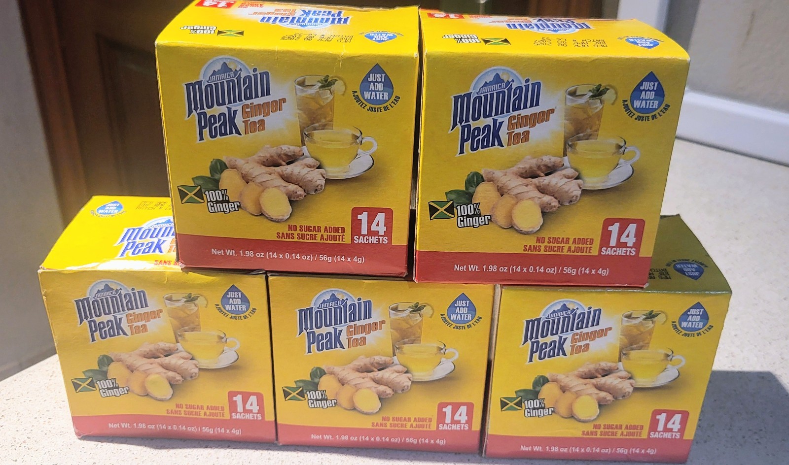 (5) Boxes Of Jamaica Mountain Peak 100% Ginger Tea (70 Sachets) Bundle Deal 📌