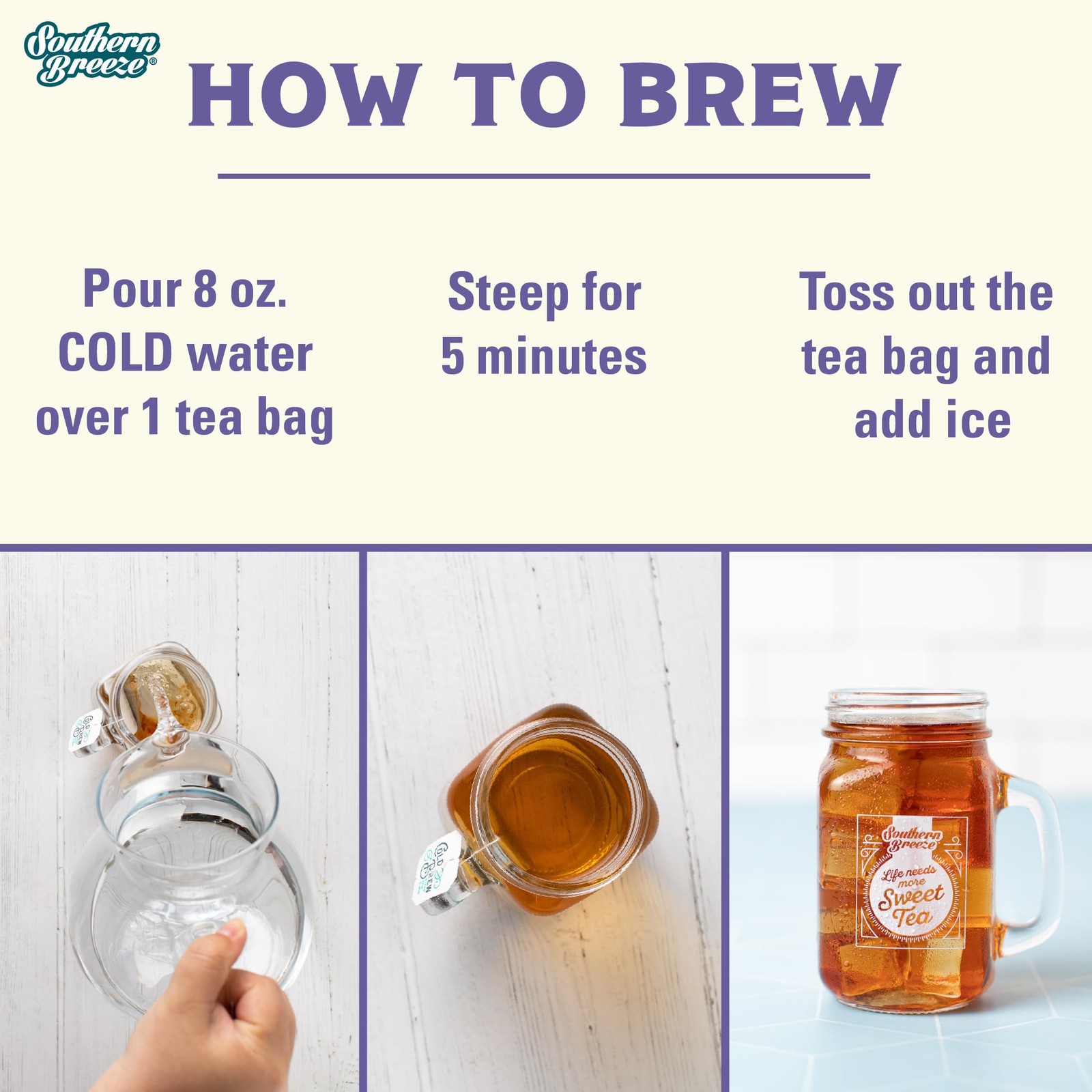 Cold Brew Sweet Tea Blackberry Iced Tea with Black Tea and Zero Carbs Zero Su…