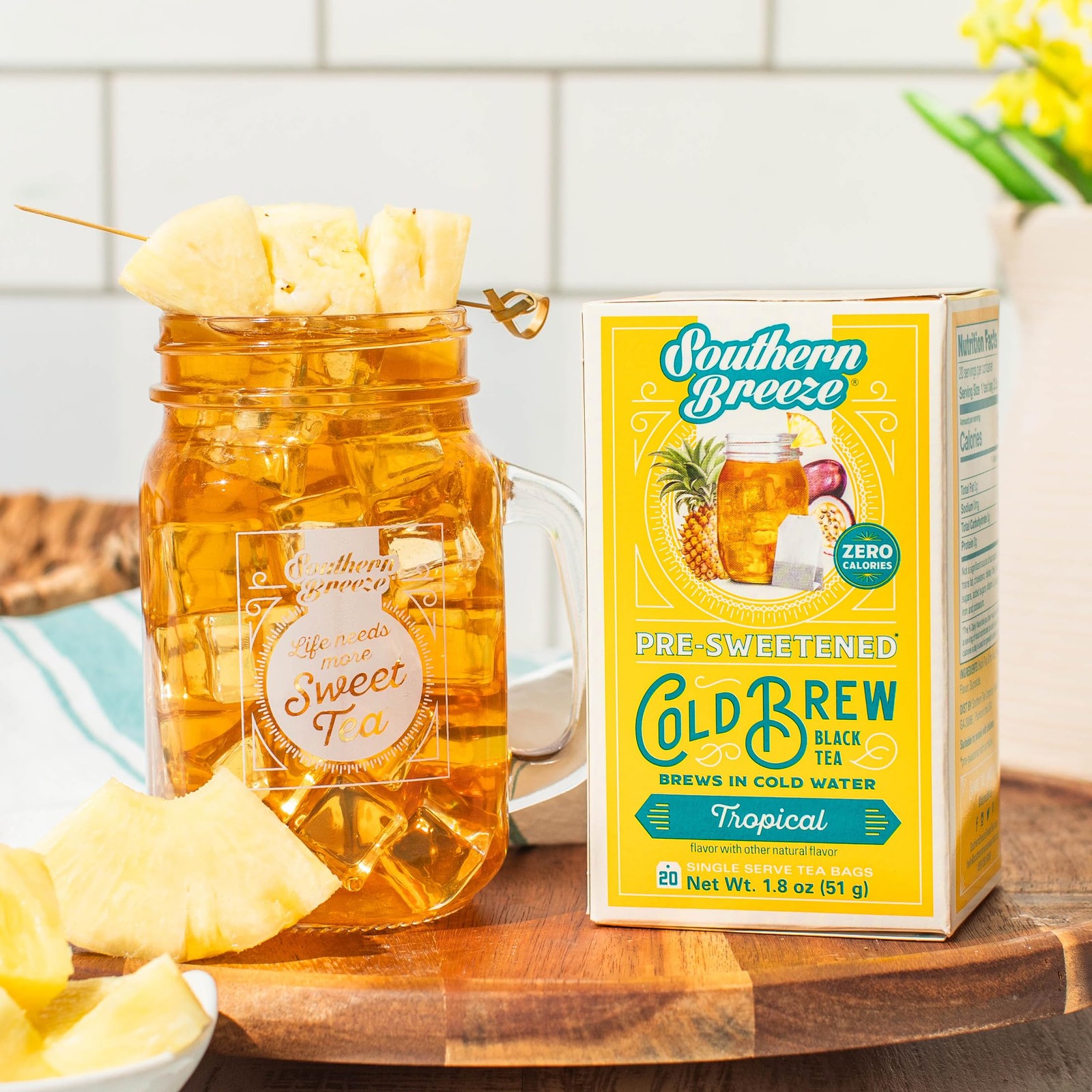 Cold Brew Sweet Tea Tropical Iced Tea with Black Tea and Zero Carbs Zero Suga…