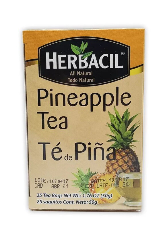 New Herbacil Pineapple, Piña Tea 25 bags FAST SHIPPING