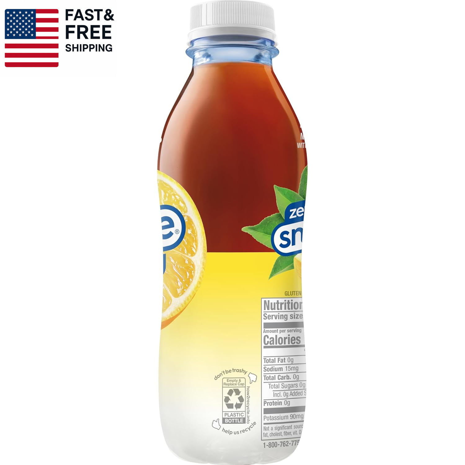 Zero Sugar Lemon Iced Tea, 16 Fl Oz, Pack of 12