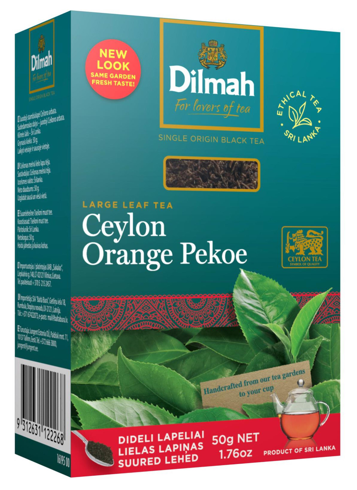 3 DILMAH ORANGE PEKOE LARGE LEAF LOOSE TEA Sri Lanka Single Origin 50g 1.75oz
