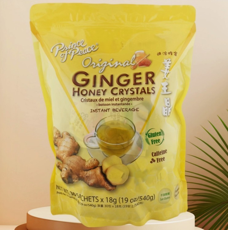 Prince of Peace Ginger Instant Honey Crystals Tea 30 Sachets Assorted Flavors