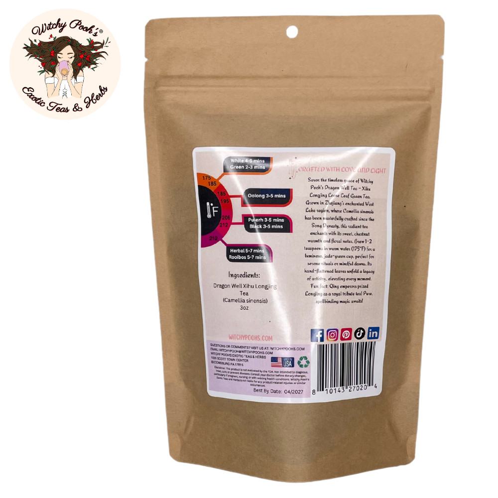 Dragon Well Loose Leaf Green Tea, High Caffeine Equal to Coffee