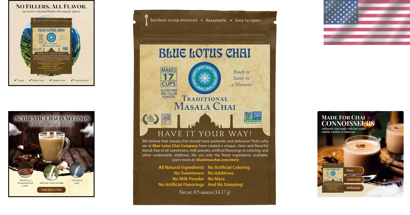 Instant Masala Chai Powder – Makes 17 Cups of Organic Gluten-Free Delight
