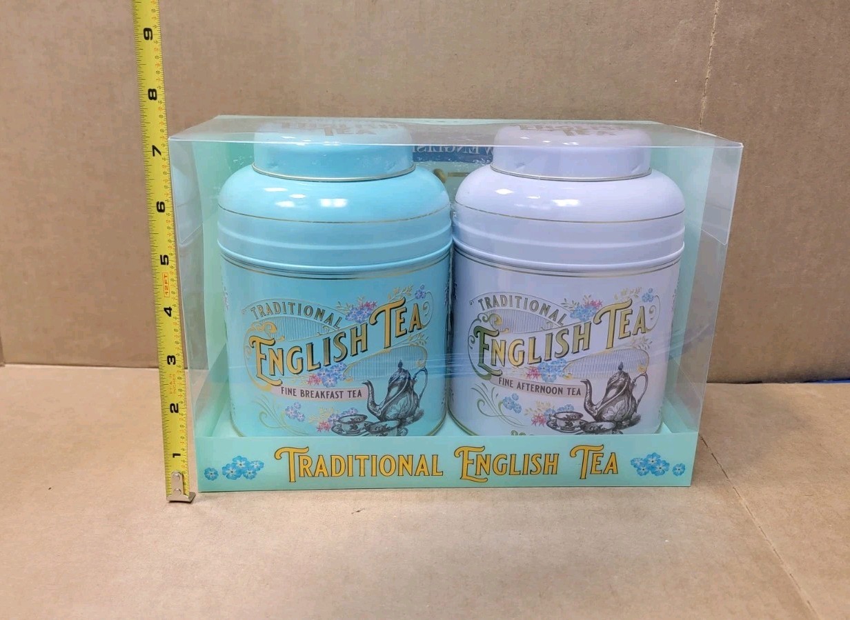 2 Pack New Traditional English Teas Afternoon Breakfast Tea Cannister 160 Bags