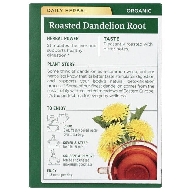 Organic Roasted Dandelion Root Tea, Caffeine Free ✅ 16 pk ✅ FREE Fast Shipping!