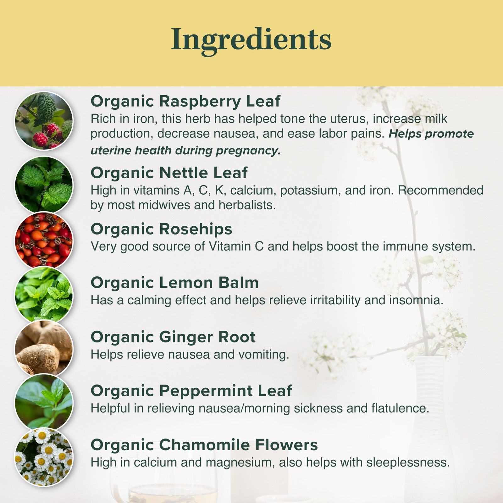 Jade Tea Organic Second Trimester Pregnancy Tea “Deepening Reserves” | Uteri…