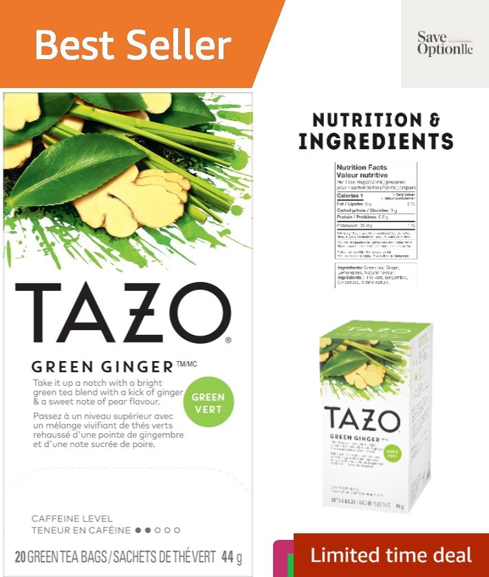 TAZO Green Ginger Tea Bags, 20 Count