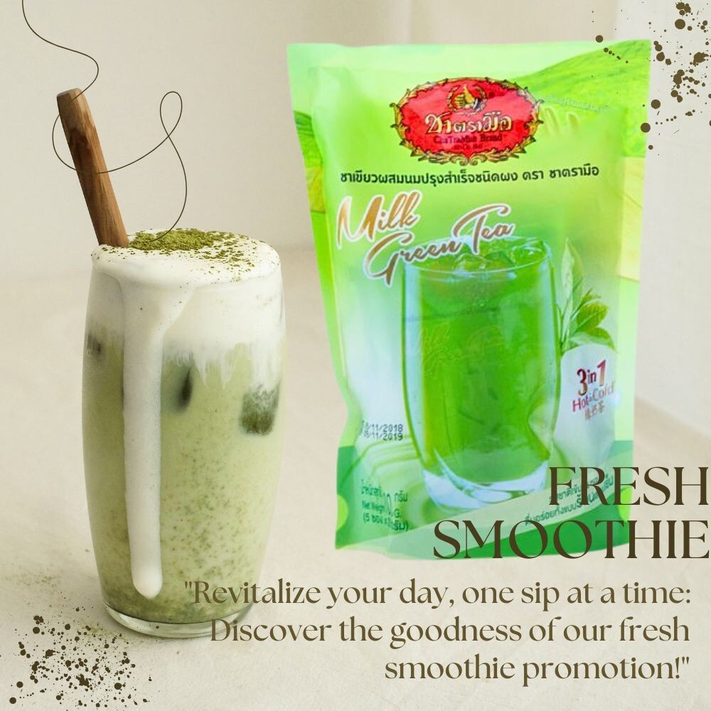 Thai Tea ChaTraMue Milk Green Tea 3in1 Instant Beverage Premium Mix 5 sachet