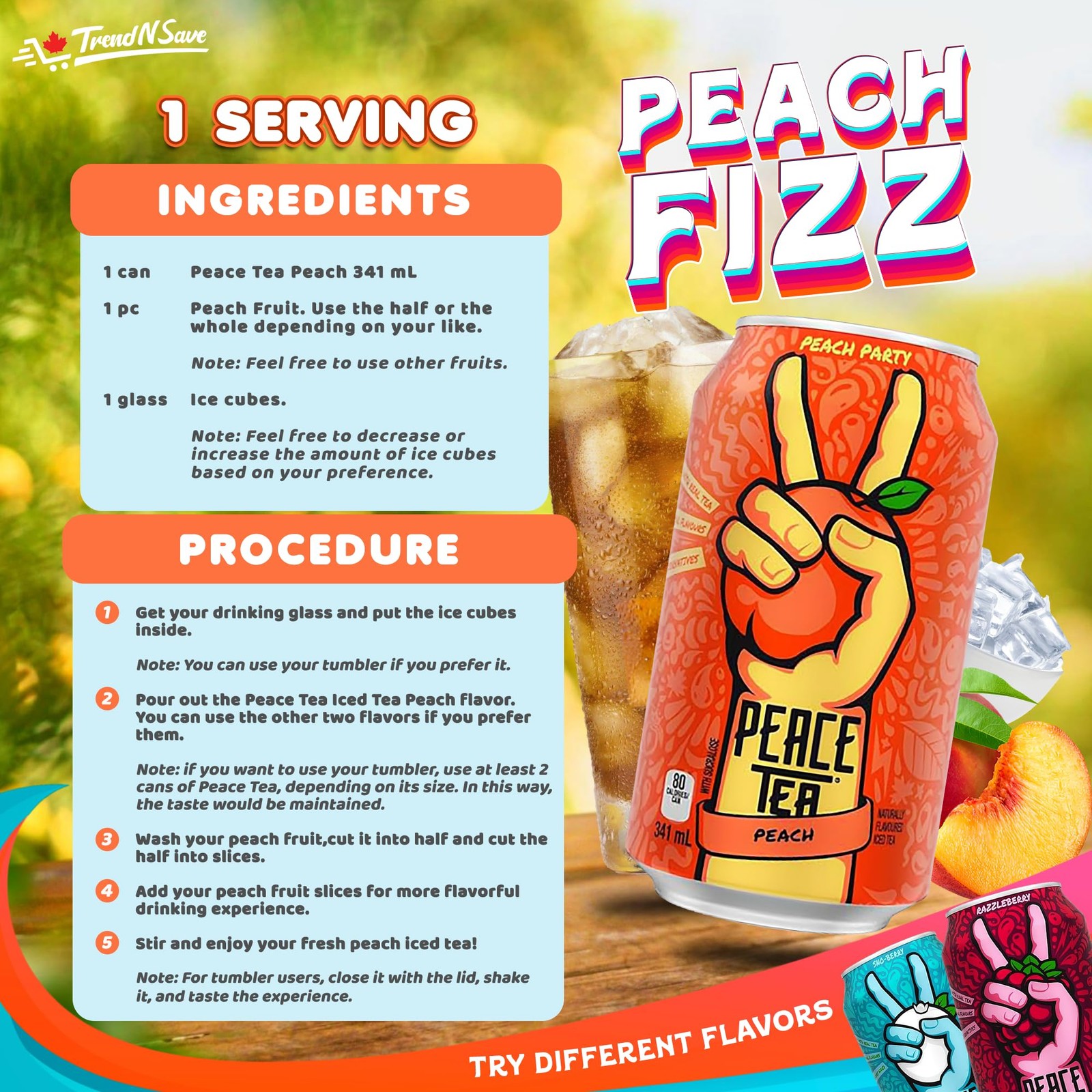 Peace Tea Peach – No Preservatives, Made with Real Tea, and Natural Fruity
