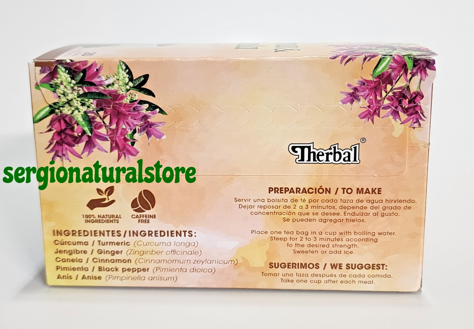 Turmeric and Black Pepper Tea (Te Curcuma y Pimienta) – 20 Tea Bag Free Shipping