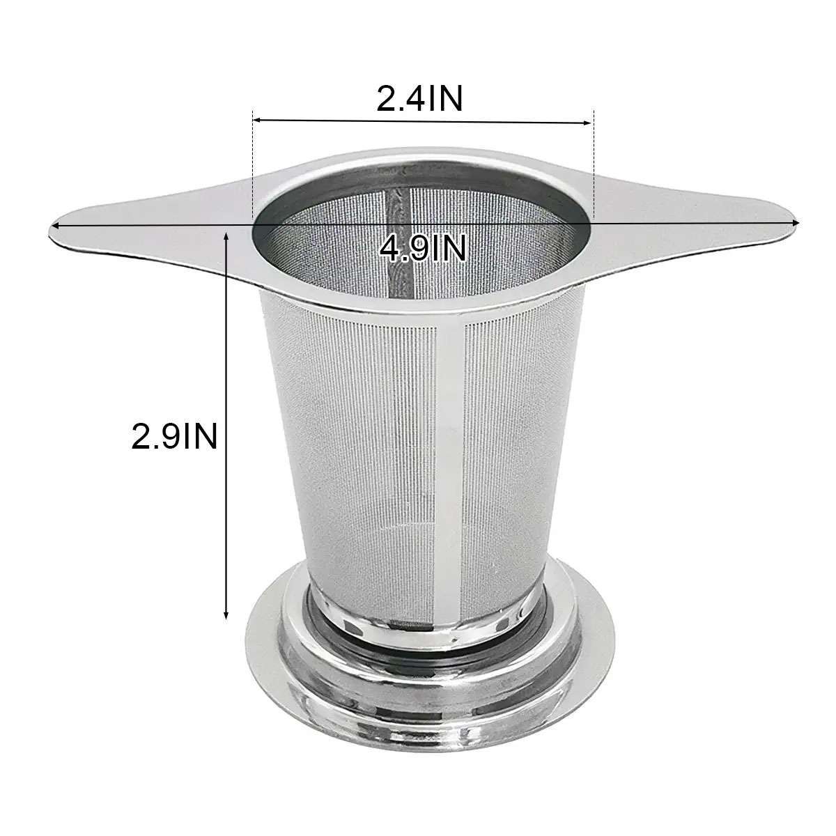 1-2pcs Tea Infuser Mesh Loose Leaf Herb Strainer Stainless Steel Filter W/Lid
