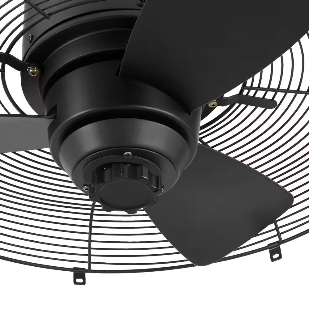 18″ Indoor/Wet Outdoor 3-Speed Portable Fan Matte Black w/ Hanging Hook