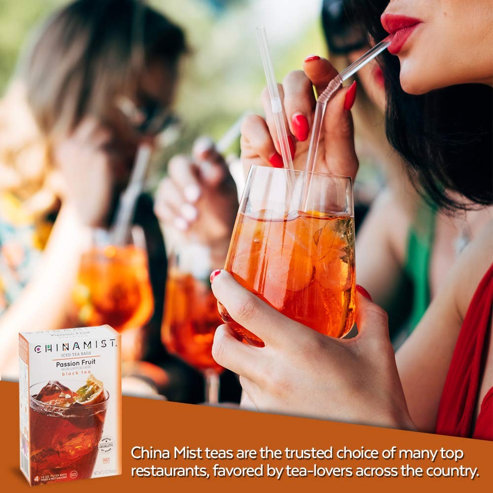 China Mist Iced Tea – Passion Fruit Black Infusion – 4 Count (Pack of 1)