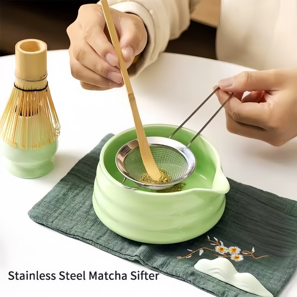 Matcha Set, 5 Pcs Japanese Matcha Whisk Set – 16oz Bowl with Spout, Bamboo Scoop