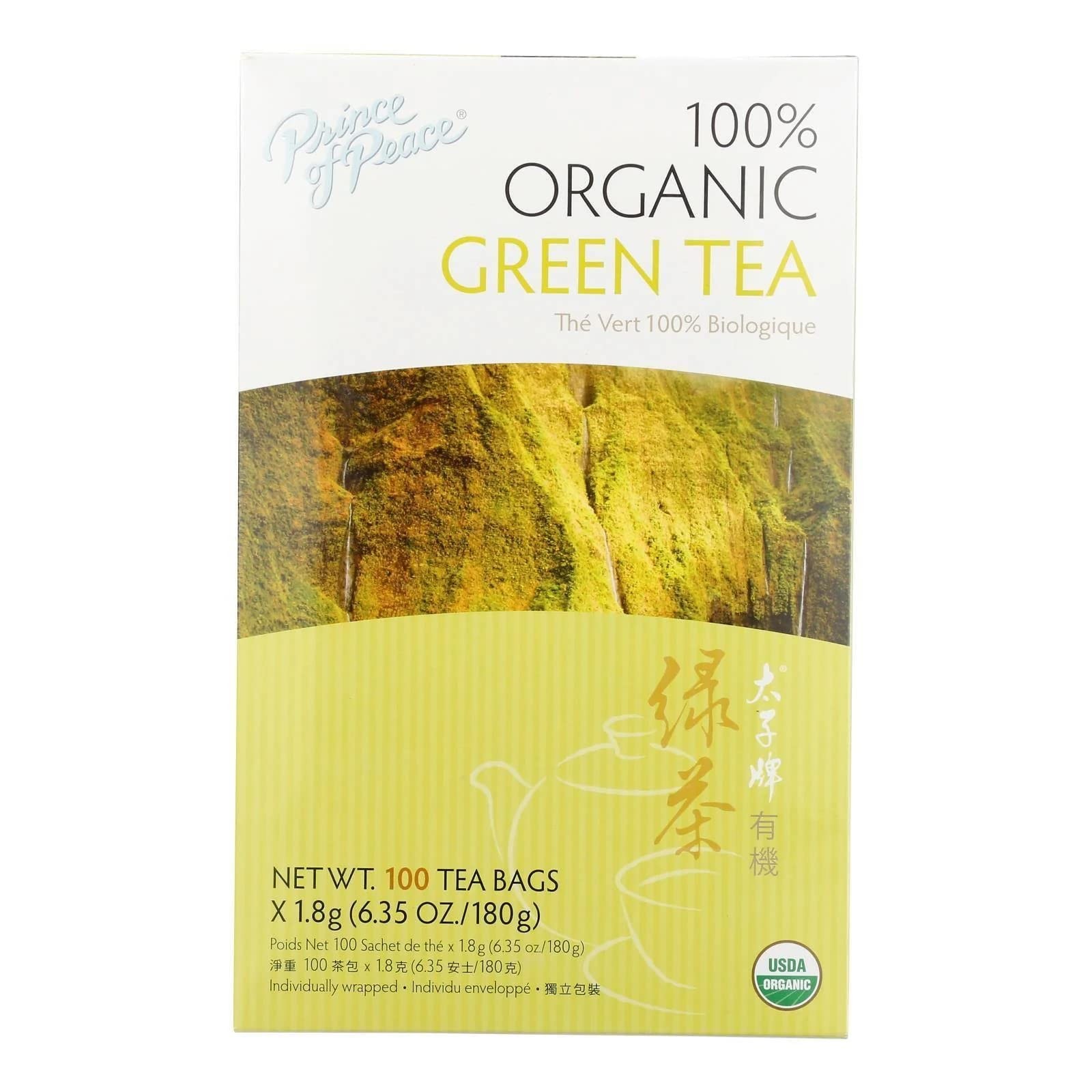 Prince of Peace Organic Green Tea 100 Count Antioxidant Health Benefits