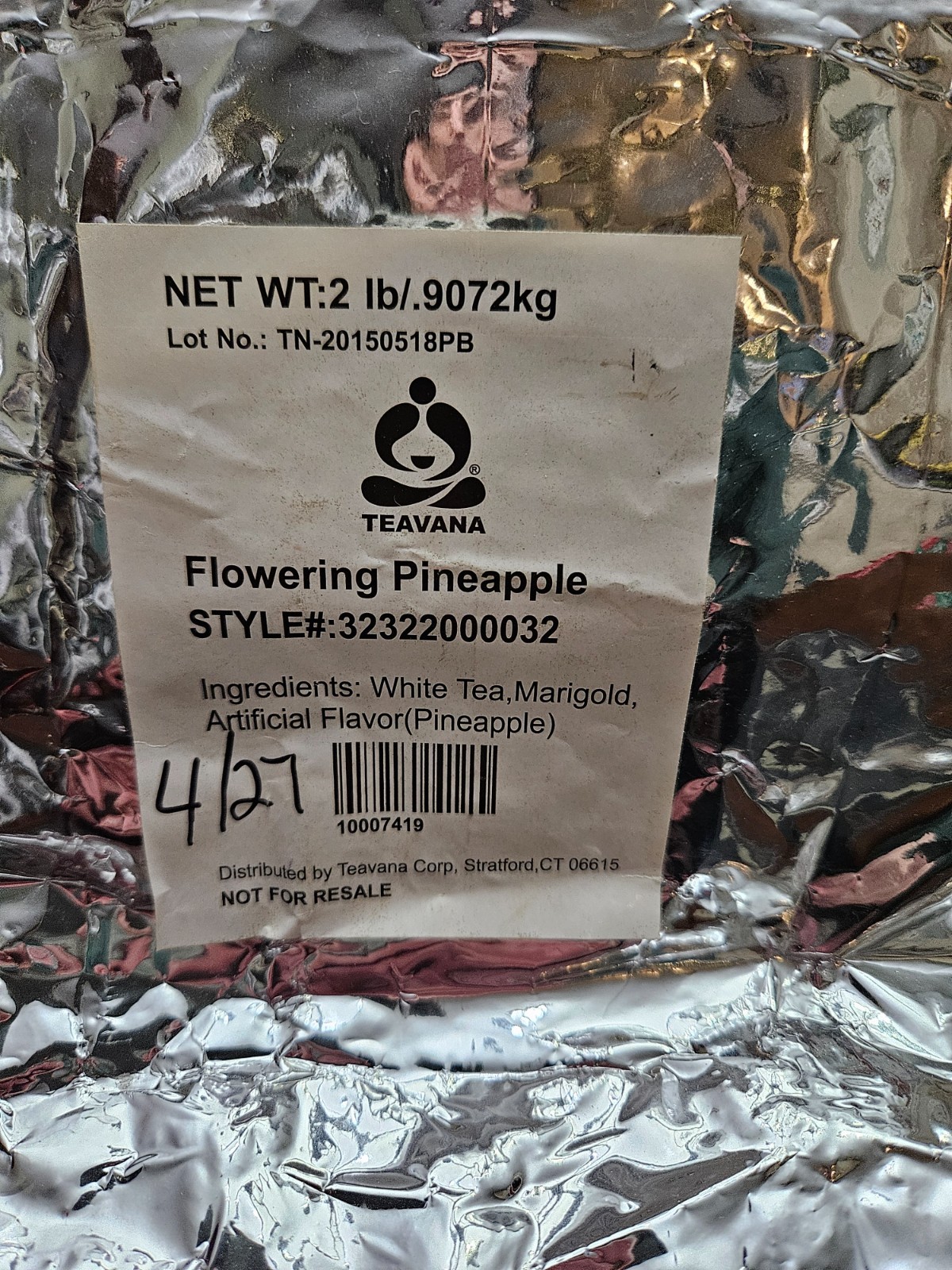 Teavana Flowering Pineapple White Tea – 2 LB (32oz) Bulk Bag – Blooming Tea Ball