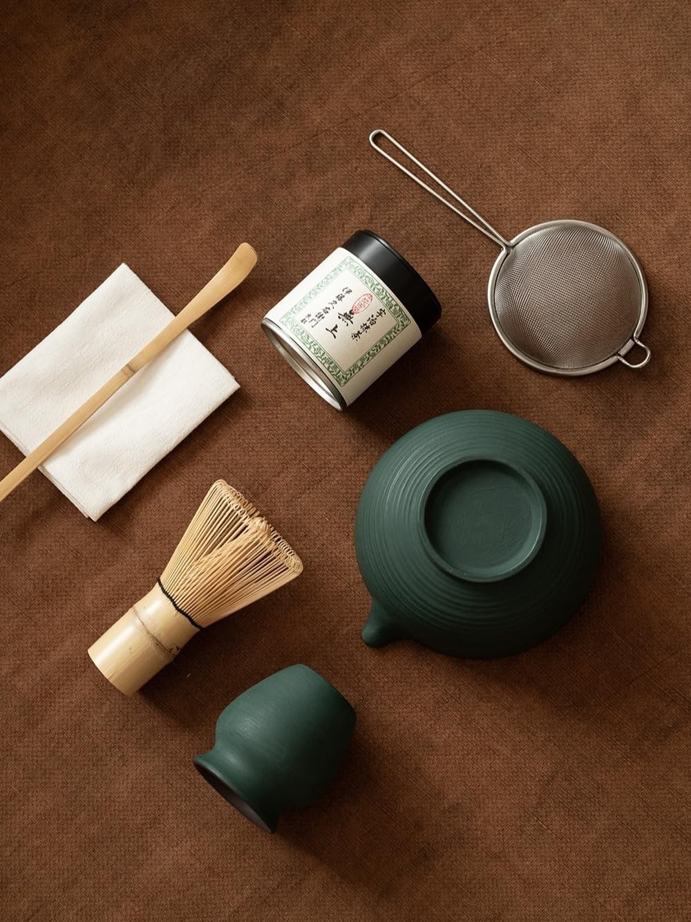 Japanese Matcha Whisk Set 6-Pcs with 500ml Bowl, Bamboo Whisk & Sifter – Matcha