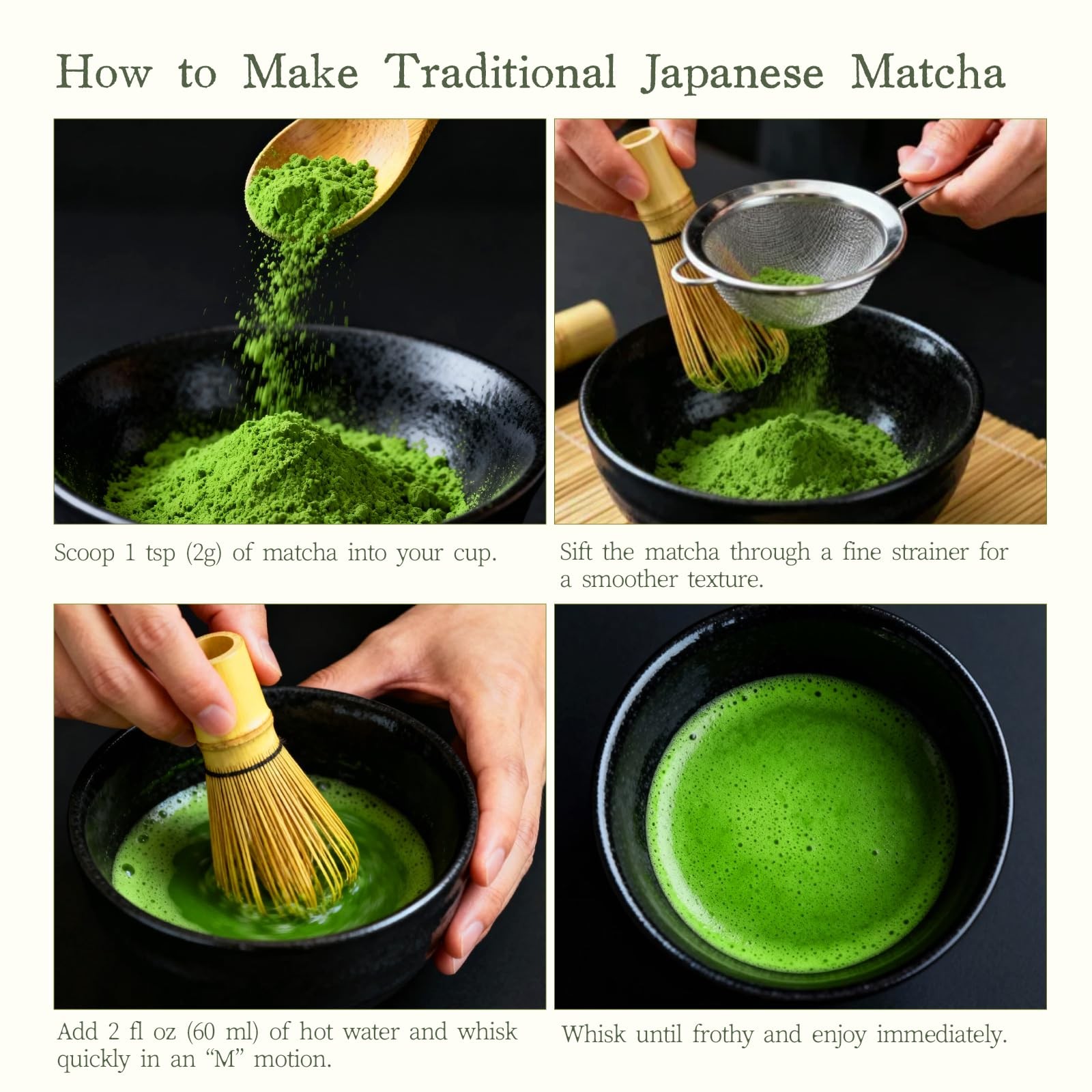 Japanese Ceremonial Grade Matcha Powder – USDA Organic | 3oz Tin | Smooth Tas…