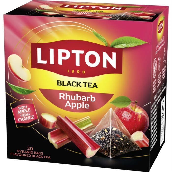 Lipton Rhubarb Apple Black Tea 20 Pyramid Bags Choose 1 2 5 10 15 Packs