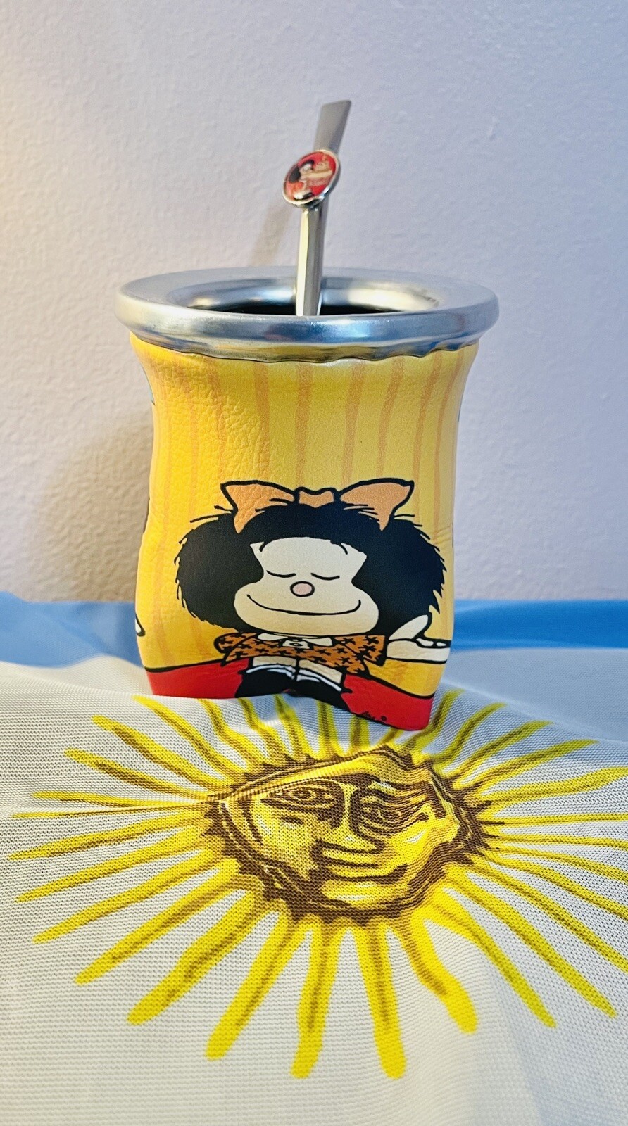 Mate cup yerba argentino – Mafalda + bombilla straw Mafalda