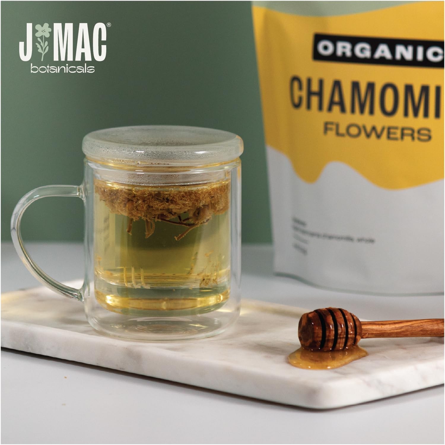 J Mac Botanicals, Organic Chamomile Flowers, Whole Dried Chamomile flower, Lo…